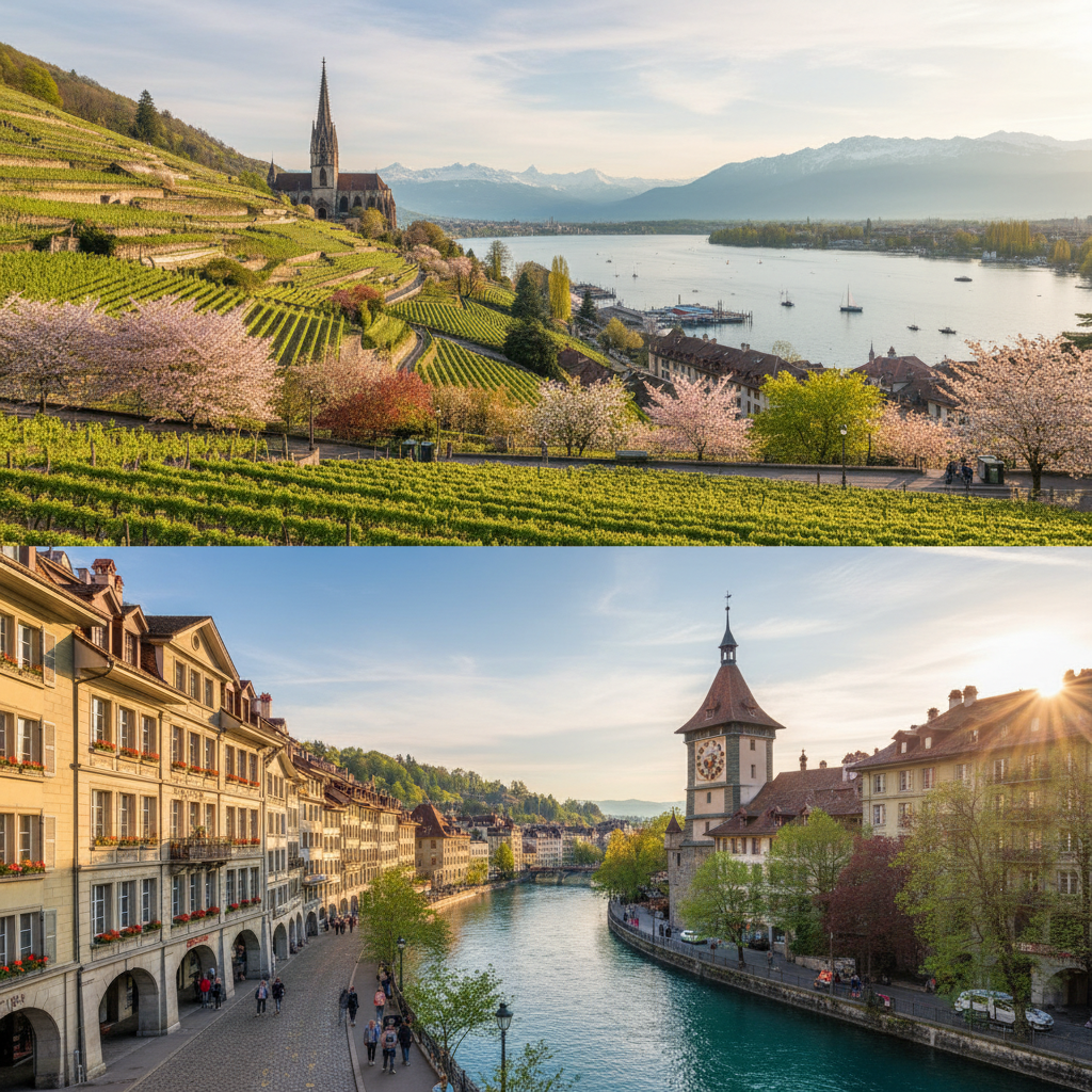 日内瓦 🚃 洛桑(约50m) 🚃 伯尔尼 🚃 卢塞恩